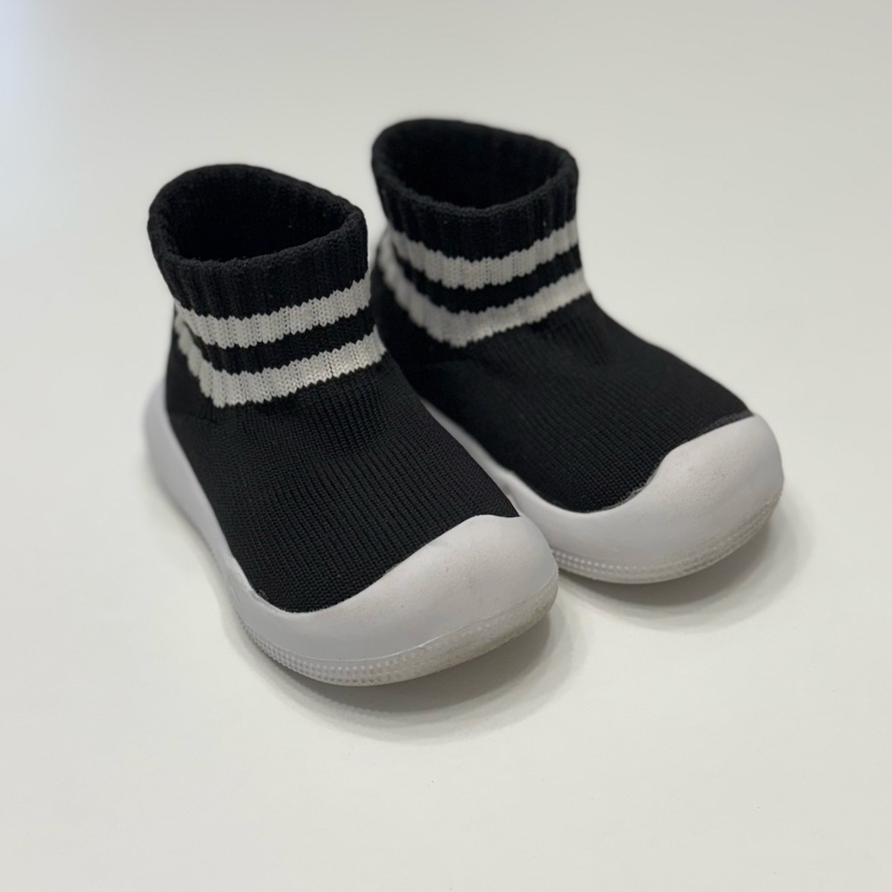 Kids Black and White Slip-On Shoes